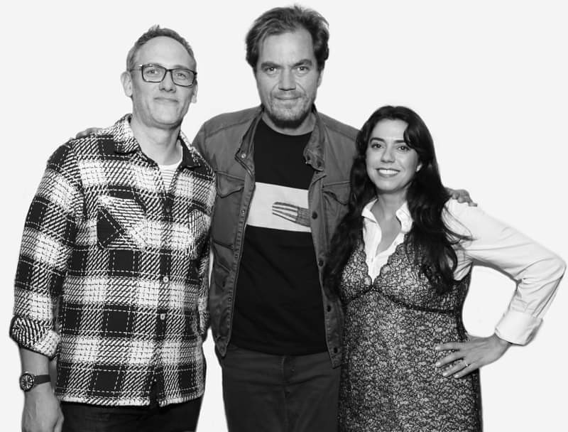 Coburn Goss, Michael Shannon, and Haroula Rose at the CIFF premiere of “All Happy Families”, showcasing the collaborative team behind the family movie.