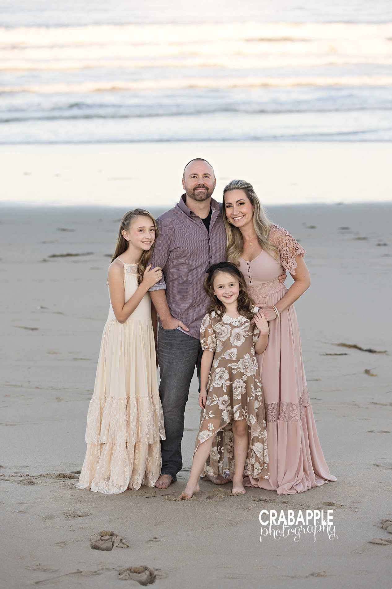 Family beach portrait, adaptable for fall locations