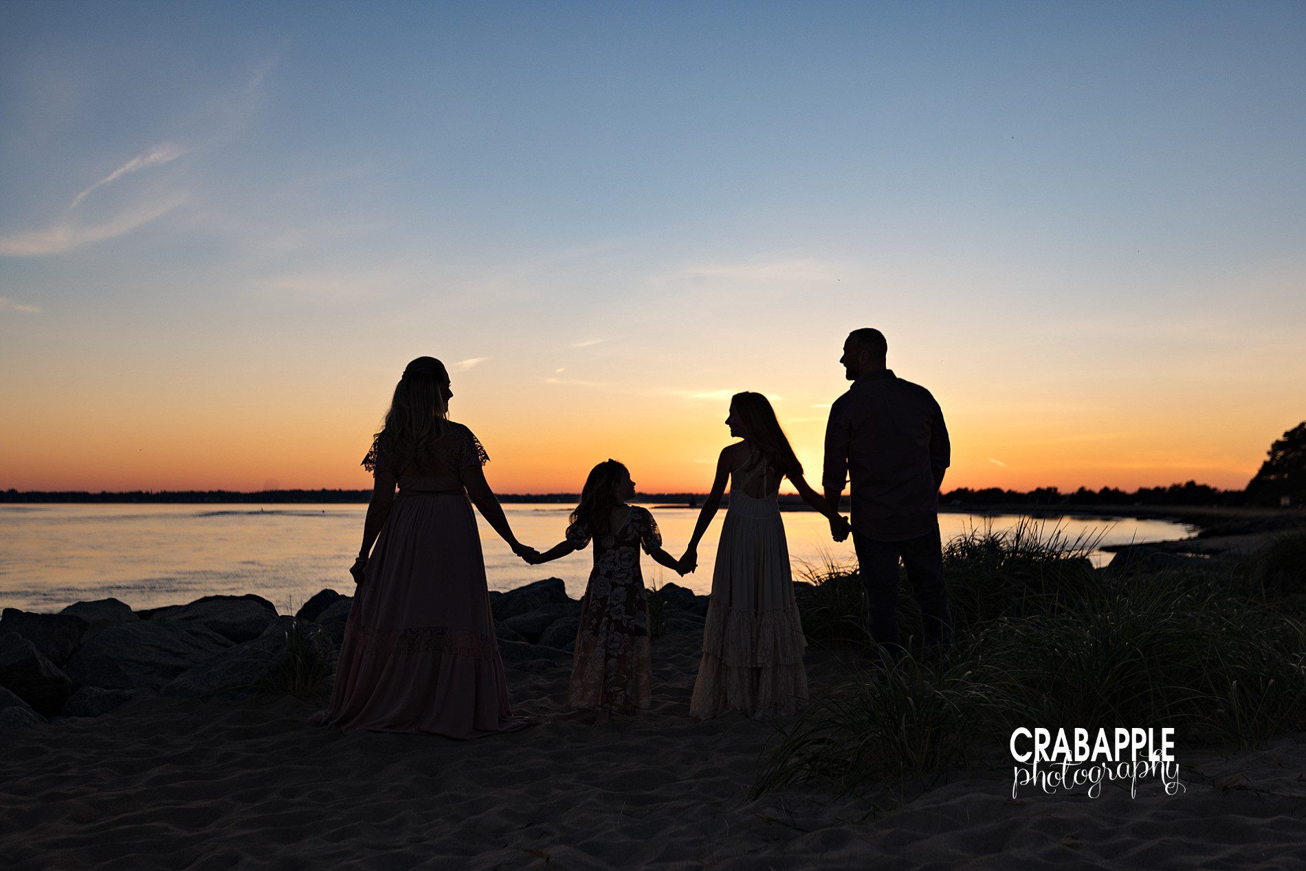 Gorgeous sunset fall family photos at the beach