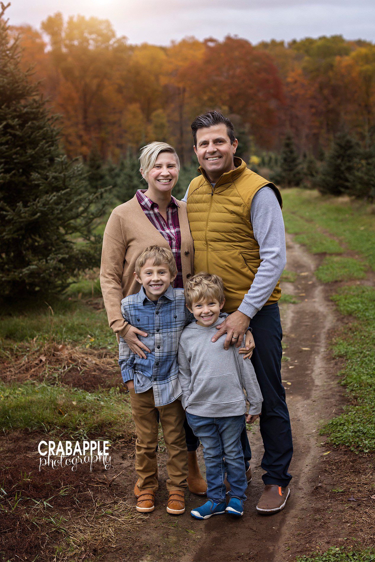 Fall family photo showcasing autumn colors