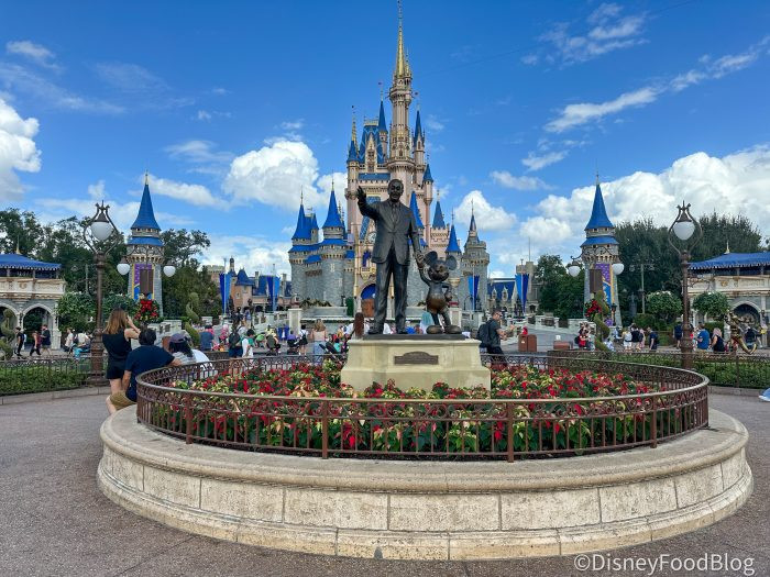 Cinderella Castle and Christmas decorations at Magic Kingdom, Walt Disney World