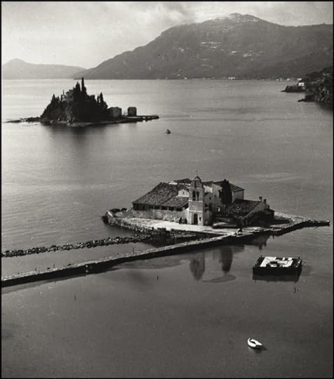 A serene view of Pondikoisi island from Kanoni, Corfu, in 1937.