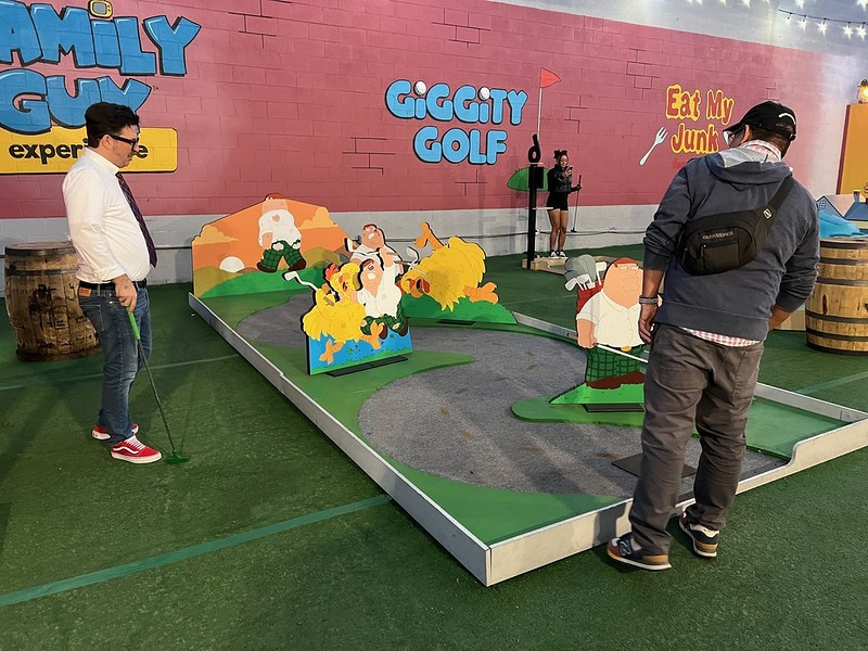 Jeff Ranjo contemplating Hole 7 at Family Guy Giggity Golf