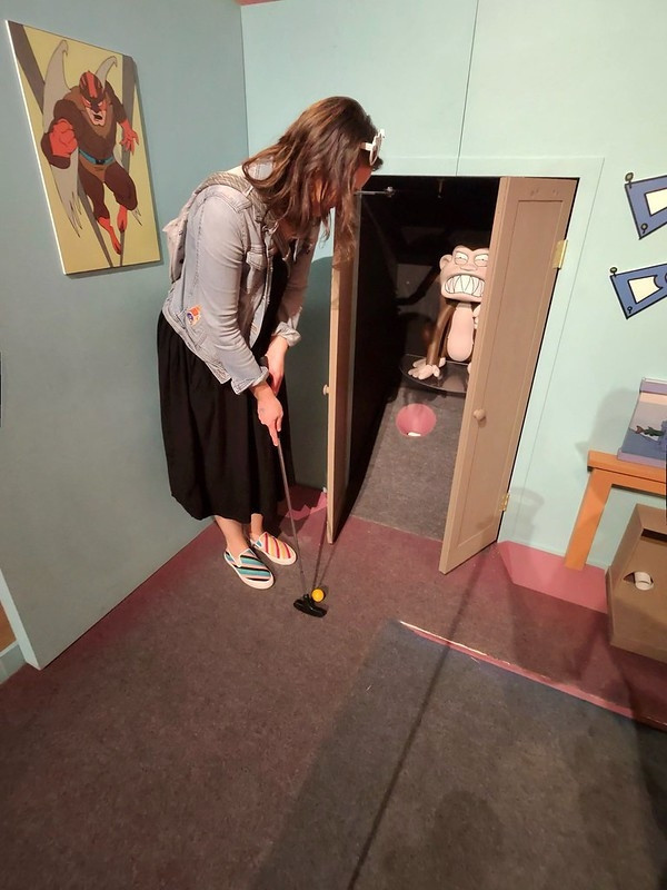 Pink Putter struggling with a difficult hole at Family Guy Giggity Golf