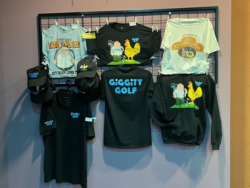 Family Guy merchandise for sale at Giggity Golf