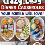 An inviting and delicious image showcasing a variety of easy dinner casseroles, perfect for inspiring families to try these simple recipes.