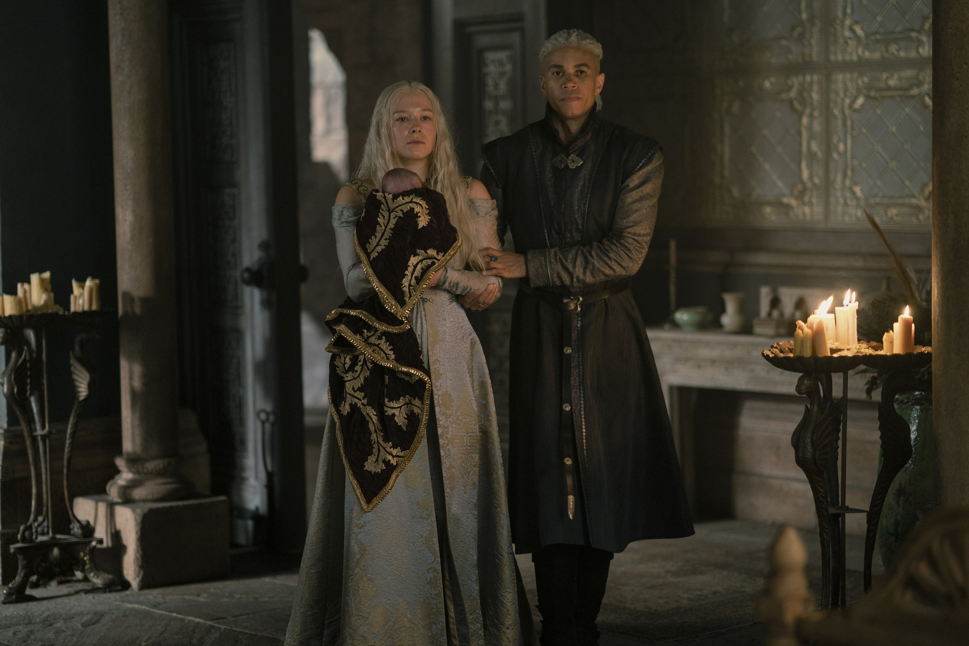 Emma D'Arcy and John MacMillan in House of the Dragon