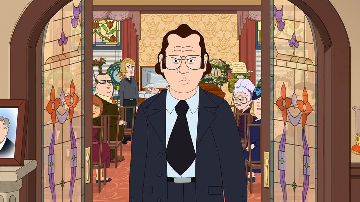 Frank Murphy at a funeral in season 5 of F is for Family, sparking discussions about season 6 and potential storylines.