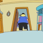 Stewie with his mind control device aiming at Chris