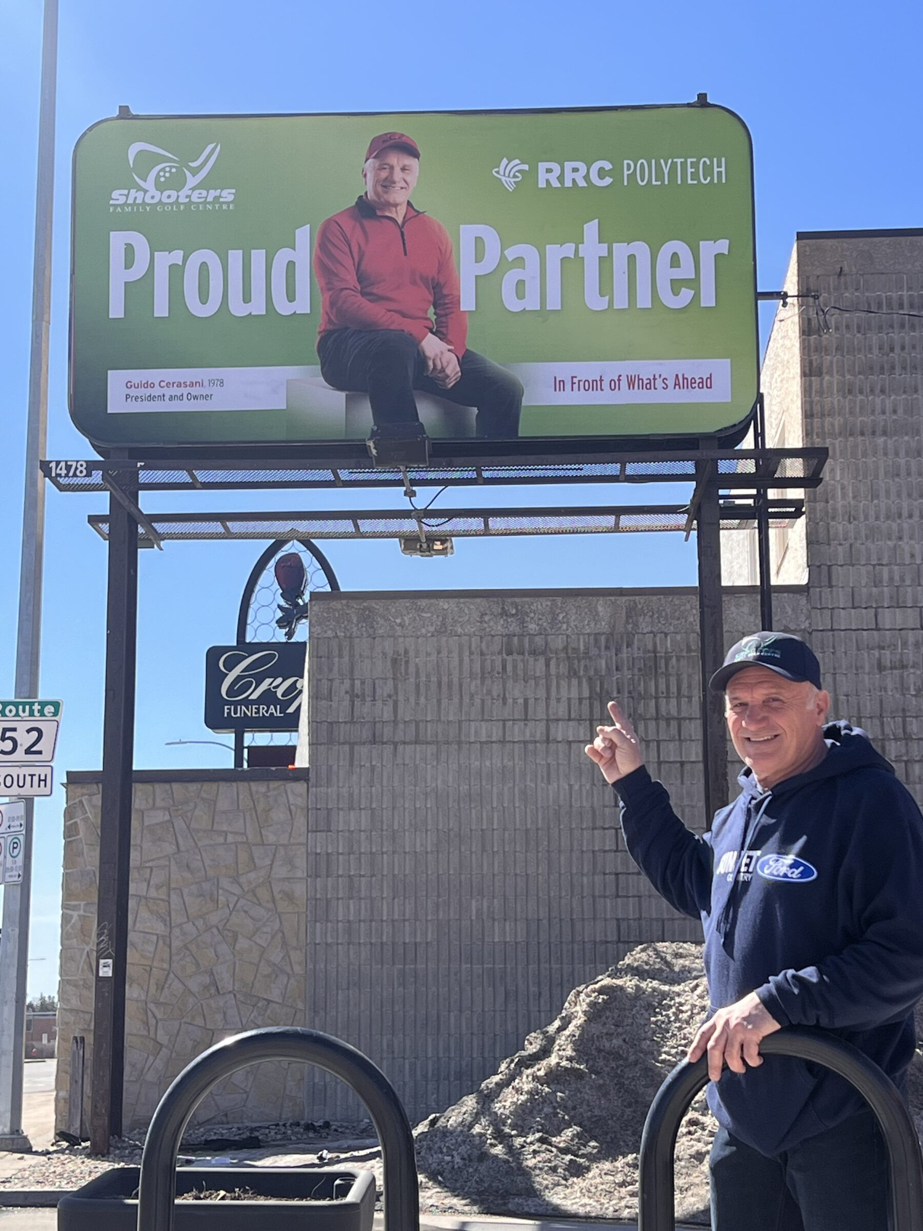 Guido Cerasani featured in the Polytechnic Proud campaign with his billboard