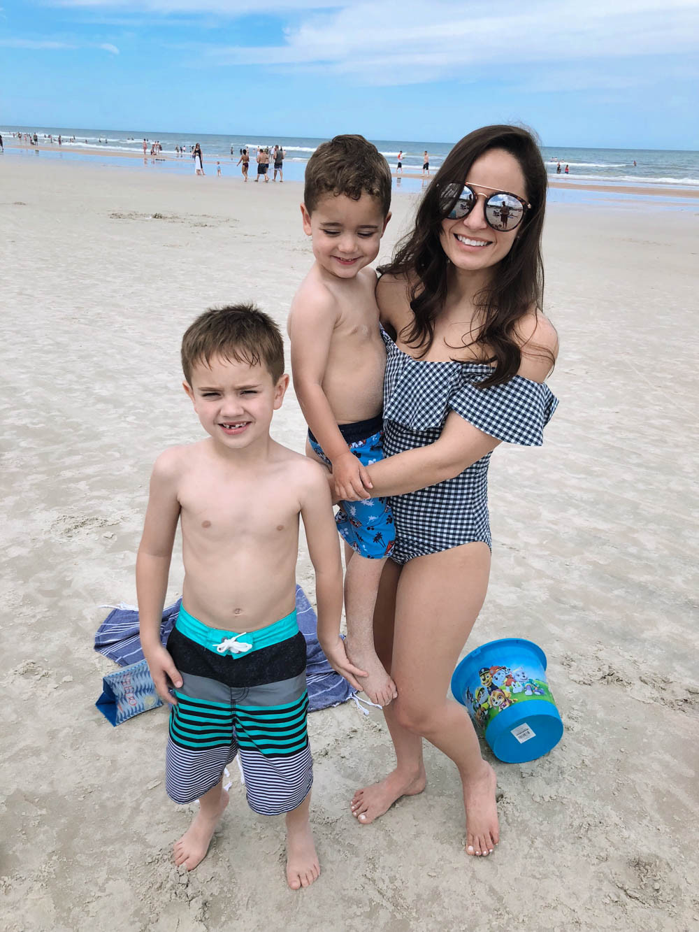 Family enjoying Daytona Beach with minimal car traffic