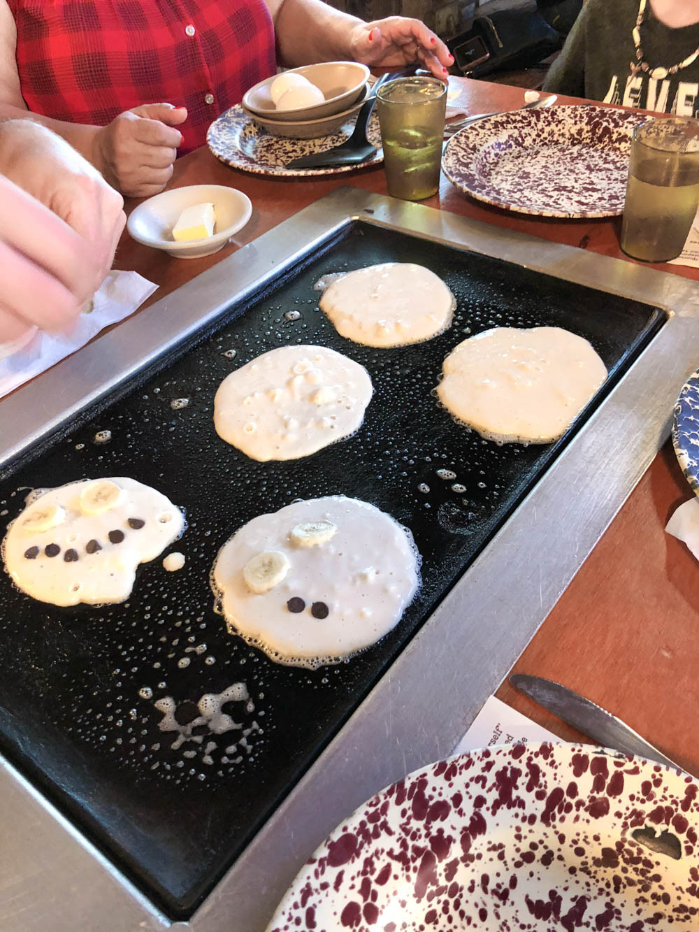 Family pancake cooking experience at Old Spanish Sugar Mill Grill &amp; Griddle House Daytona Beach