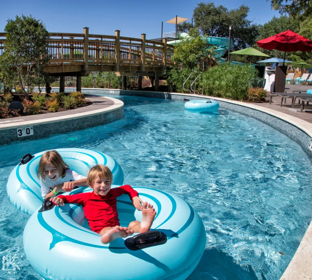 Hilton Anatole Lazy River tubes