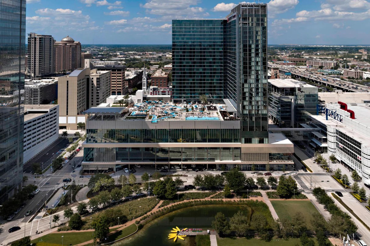 Aerial view of Marriott Marquis Houston downtown