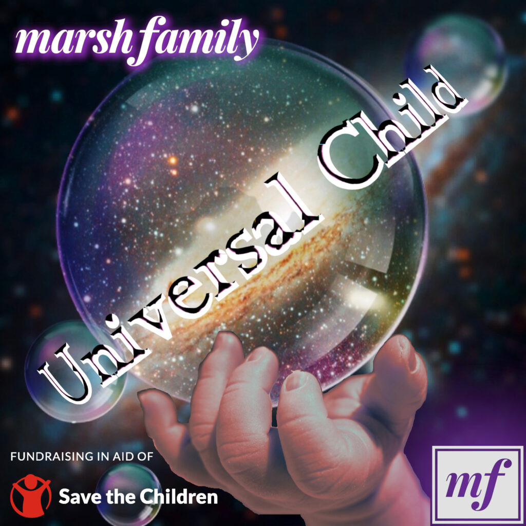 Marsh Family Universal Child single artwork featuring a festive and hopeful image, highlighting their charitable Christmas release.