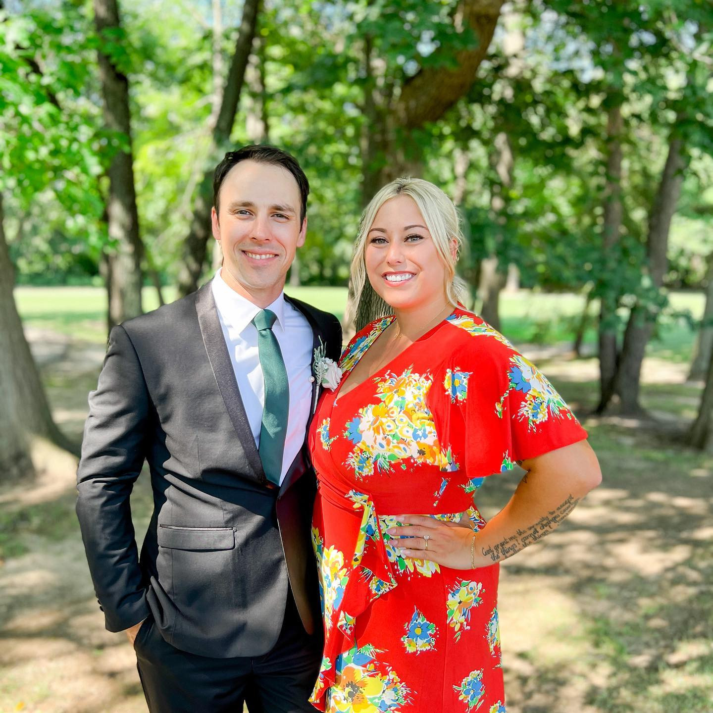 Alaina Marie Scott and her husband Matt Moeller on their wedding day, celebrating a happy occasion in the Eminem family