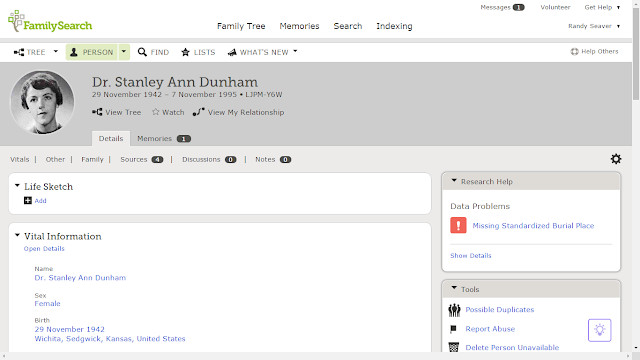 View My Relationship link on FamilySearch Family Tree profile page, initiating the family relationship chart feature