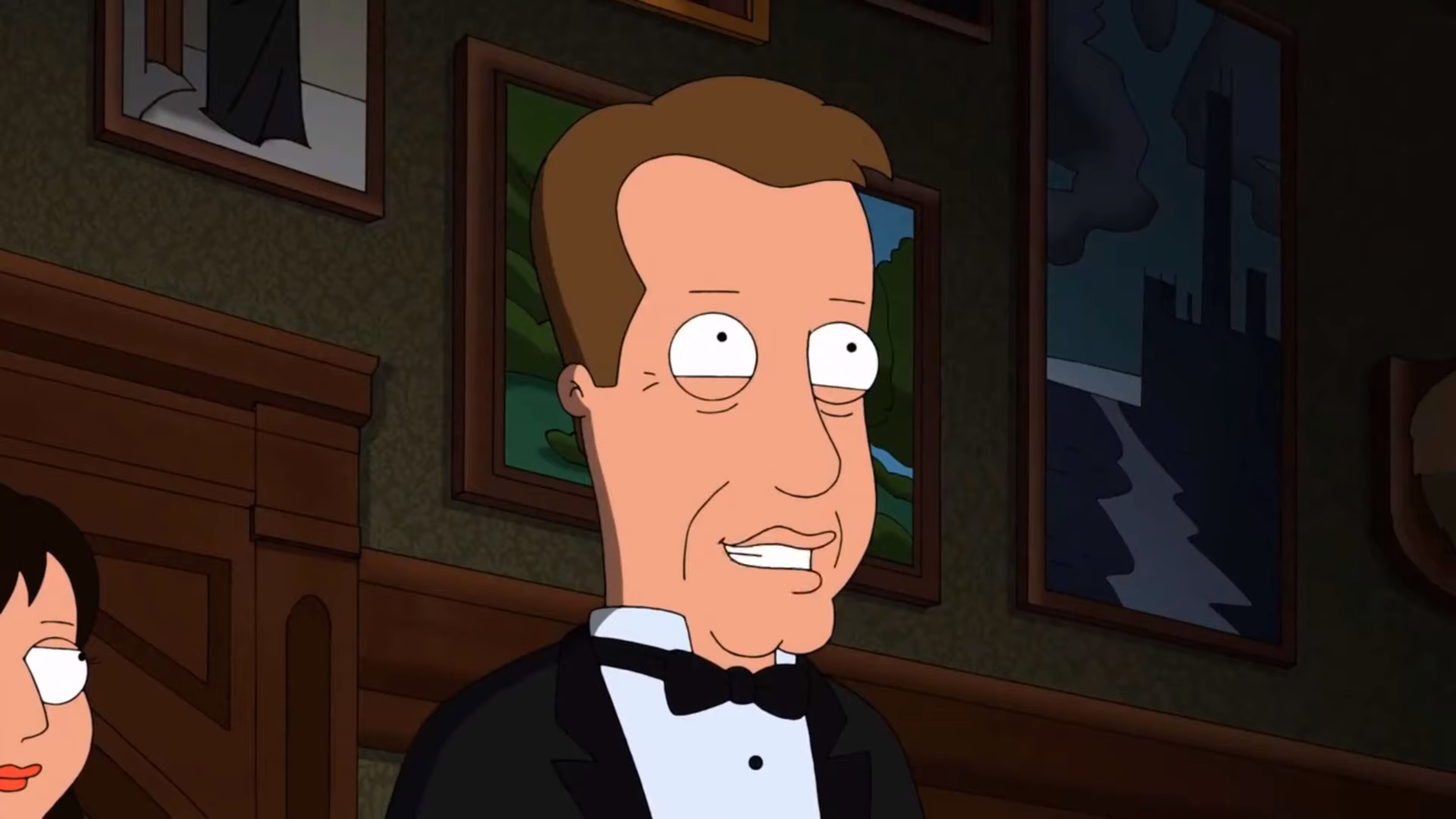 James Woods making an announcement to the guests
