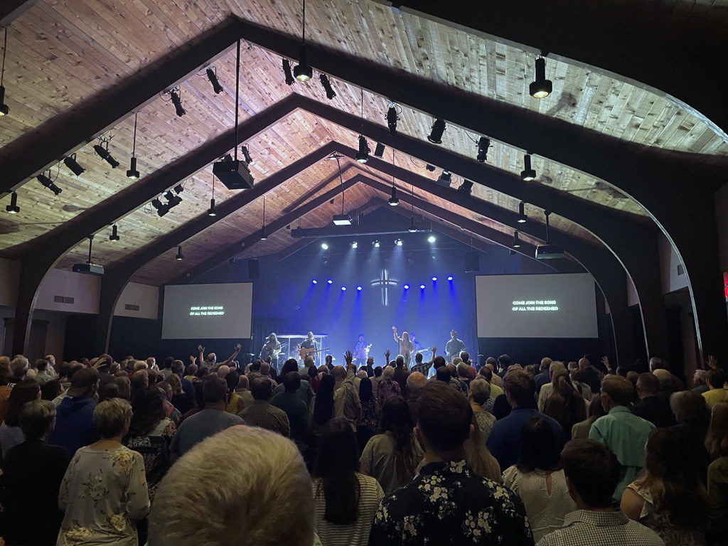 Contemporary worship service at Christian Family Chapel