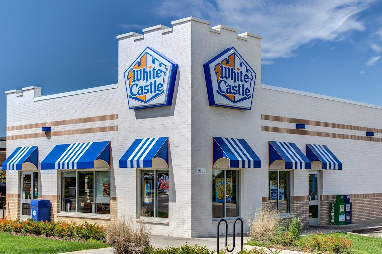 A White Castle restaurant, famous for its sliders, offering a budget-friendly option for families