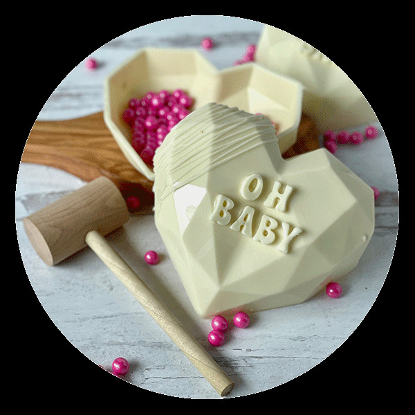Chocolates Unlimited Large Breakable Chocolate Heart Gender Reveal