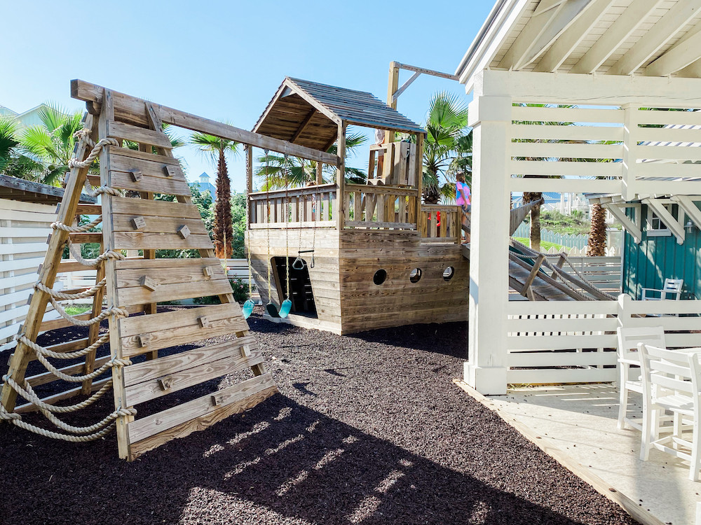 The colorful beach homes at Cinnamon Shore in Port Aransas create a cheerful and inviting atmosphere for family vacations
