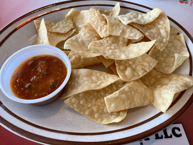 Salsa and Chips served at Loyola's Family Restaurant.