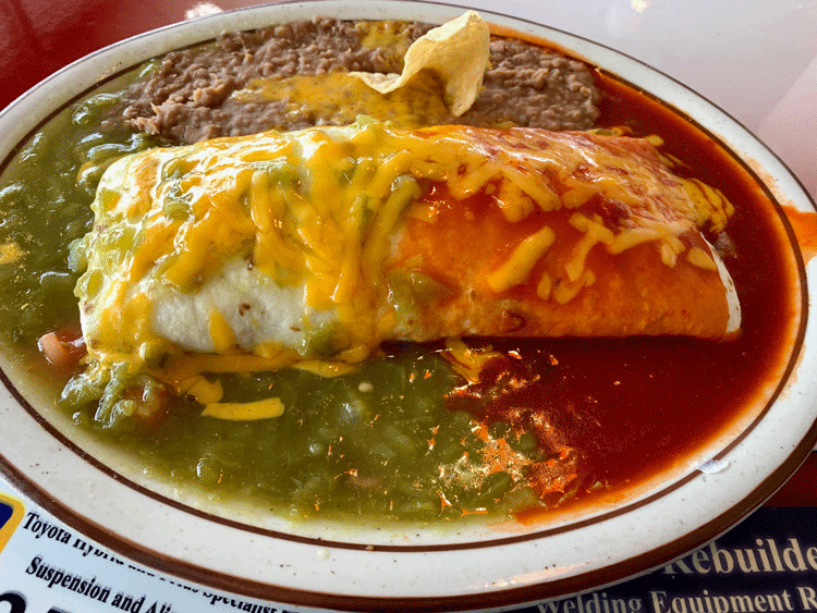 Tom’s Special Burrito served at Loyola's Family Restaurant.
