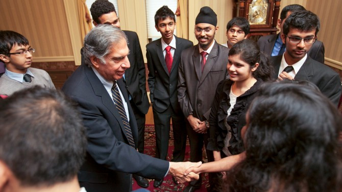 Ratan Tata with students