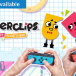 Two players cooperate to complete a puzzle in Snipperclips Plus.