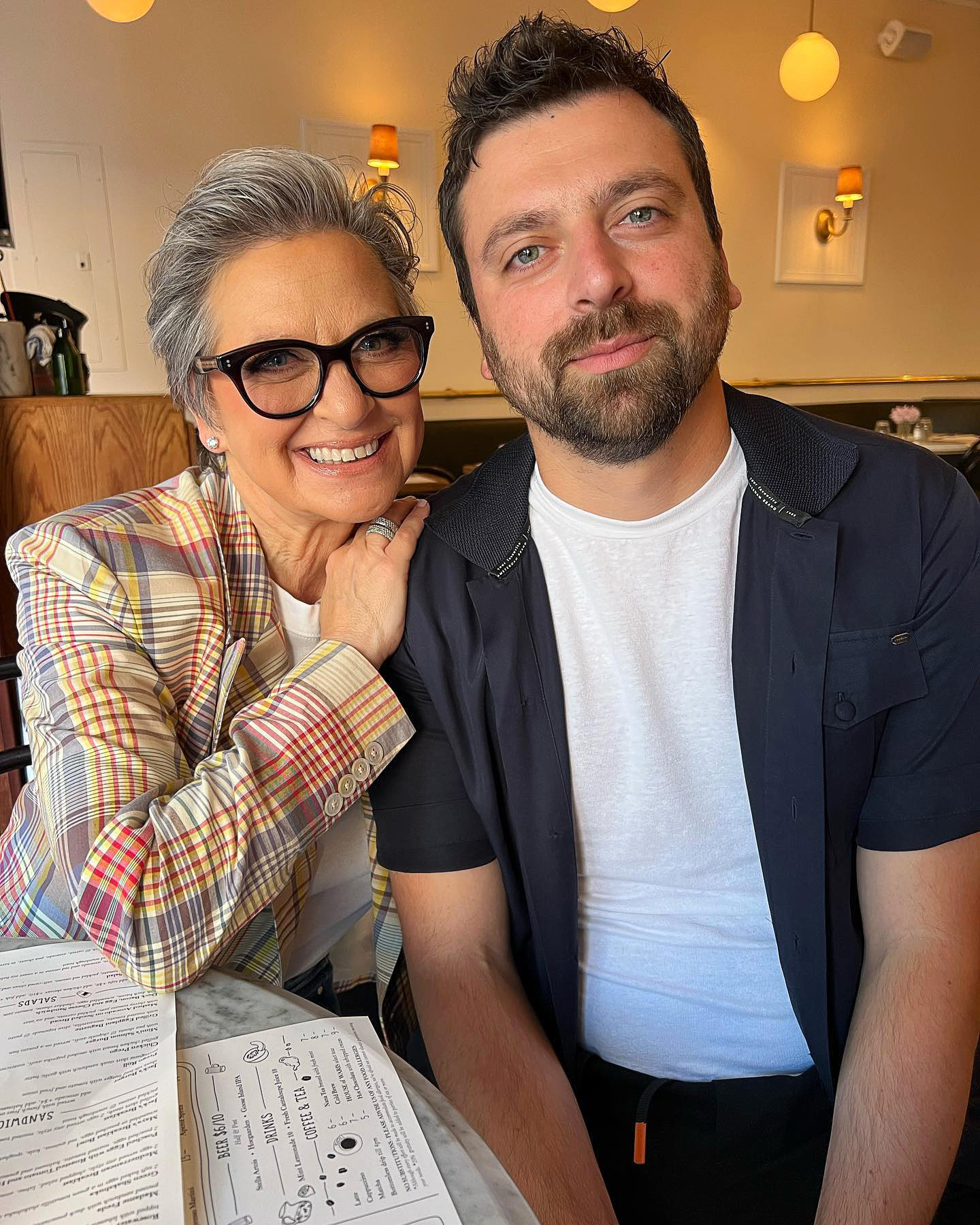 Caroline Manzo posing with her son, Christopher
